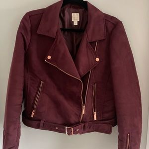Lauren Conrad Runway Collection Faux-Suede Moto Jacket